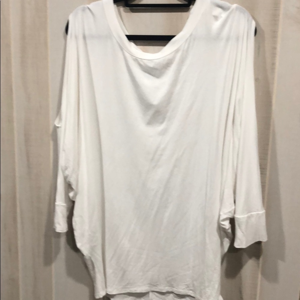 Long dolman sleeve cold shoulder  top